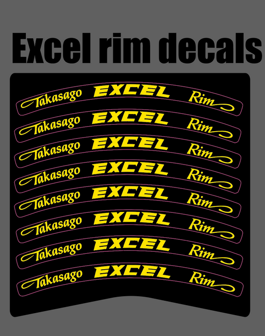 Excel rim stickers (Pre-Order End Of August)