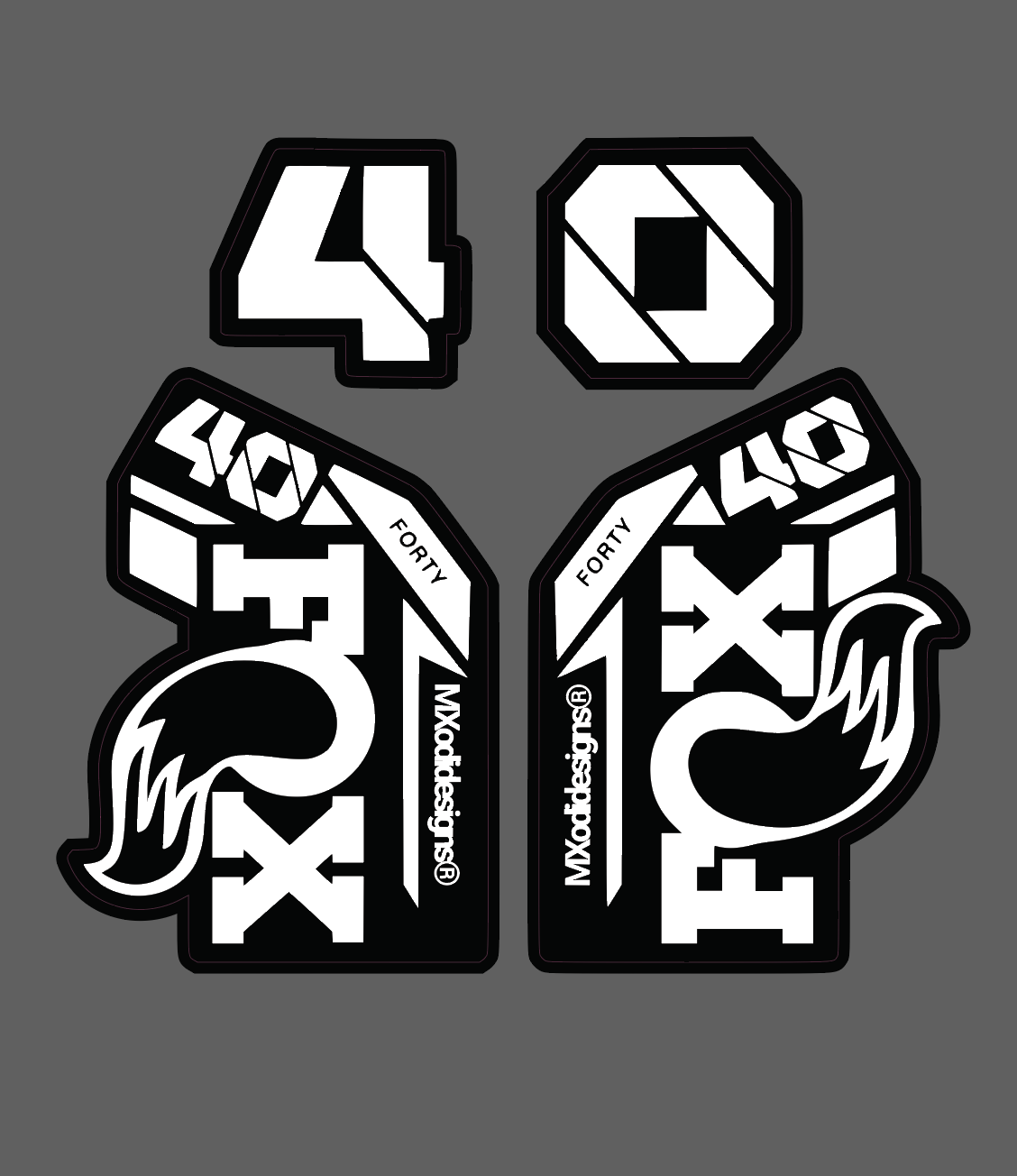 Fox 40 fork decals