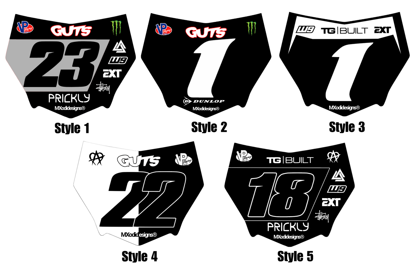 Motocutz front number plate decal