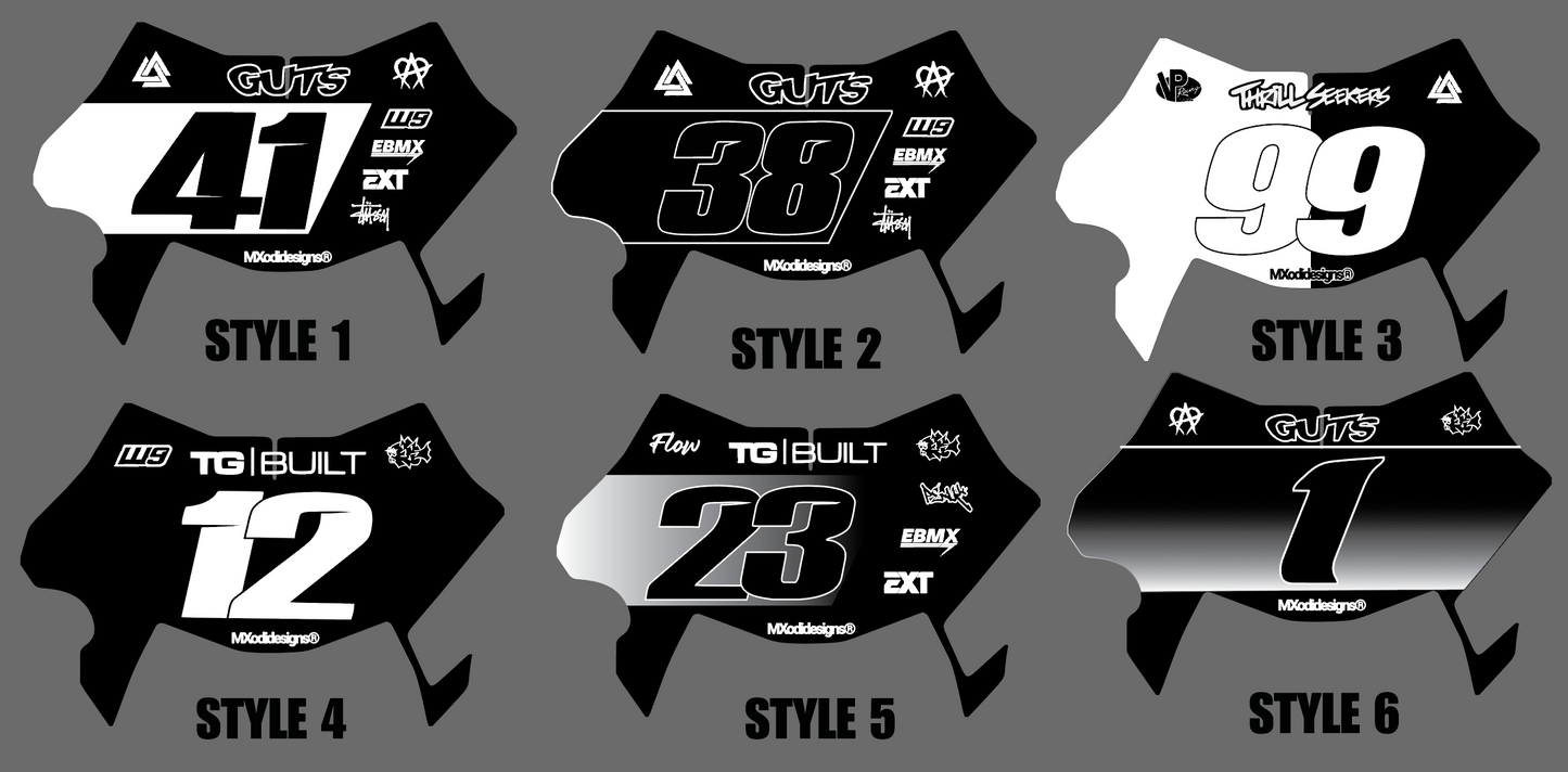 Surron Ultra Bee front number plate decal.