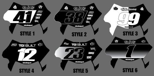 Surron Ultra Bee front number plate decal.