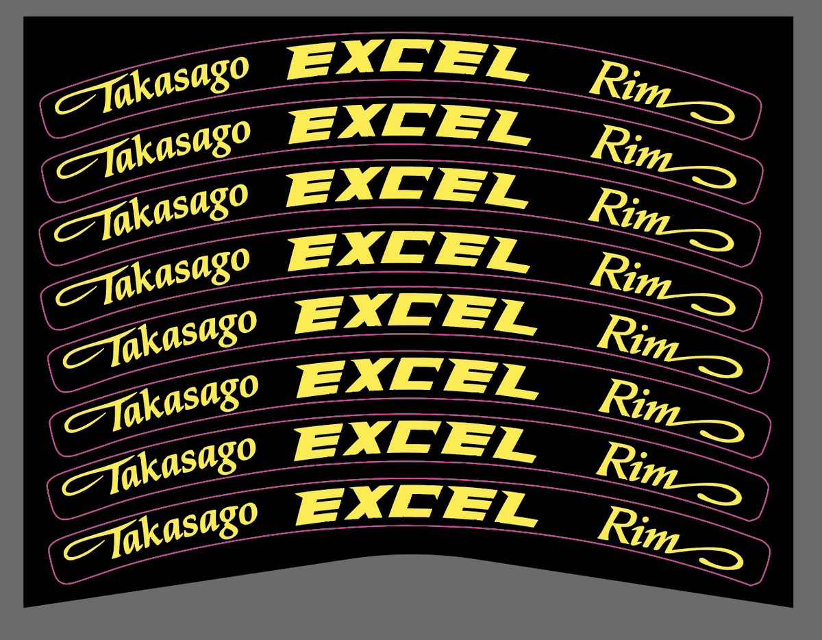 Excel Yellow Sticker Excel rim stickers (Pre-Order End Of August) – MxOdiDesigns